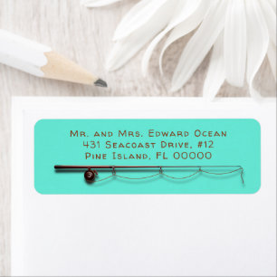 Fishing Rod Fisherman Return Address Label