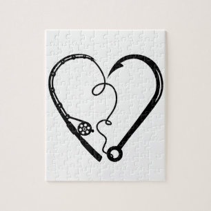 FISHING ROD HEART HOOK JIGSAW PUZZLE