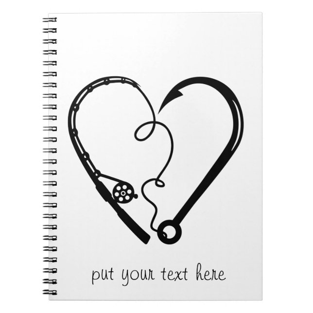 FISHING ROD HEART HOOK NOTEBOOK (Front)
