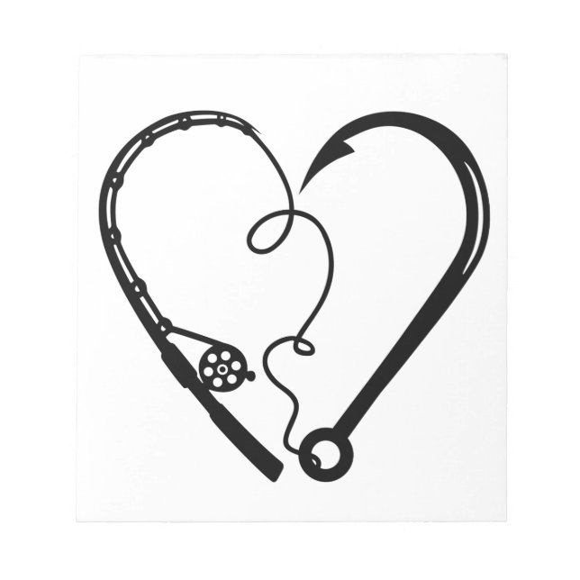 FISHING ROD HEART HOOK NOTEPAD (Front)