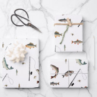 Fishing Rod & Reel Fish Theme Pattern