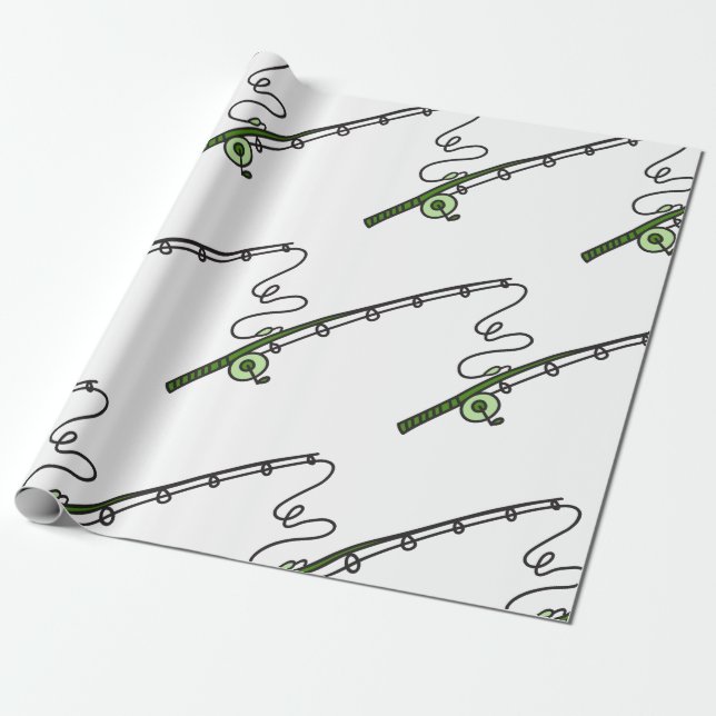 Fishing Rod Wrapping Paper (Unrolled)