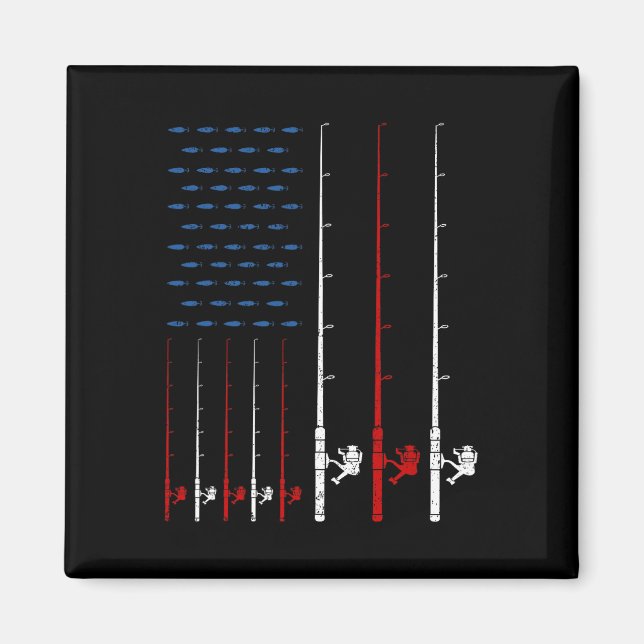 Fishing Rods American Flag  Magnet (Front)