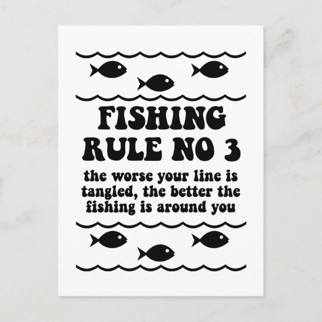 Fishing Rule No 3 Postcard (Front)