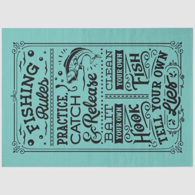 Fishing Rules Tissue Paper (Front)