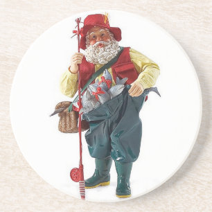 **FISHING SANTA** SANDSTONE COASTER