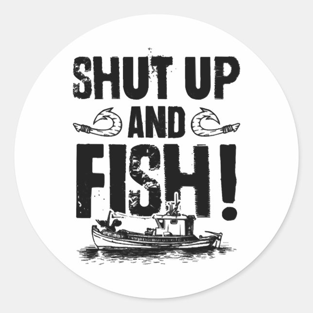 Fishing saying fishing classic round sticker (Front)