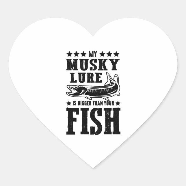 Fishing Saying Fishing Fish Heart Sticker (Front)