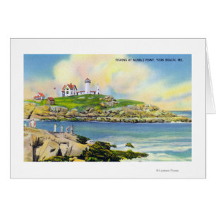 Fishing Scene at Nubble Point on York Beach