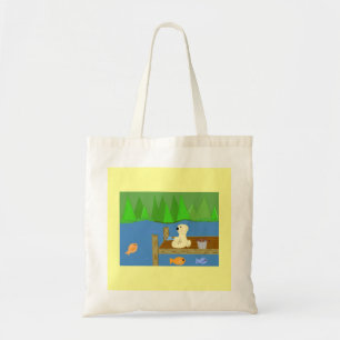 Fishing Scene Tote Bag