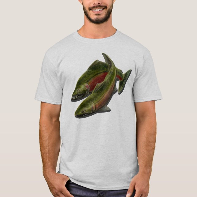 Fishing Shirts Coho Salmon Men's T-shirts (Front)
