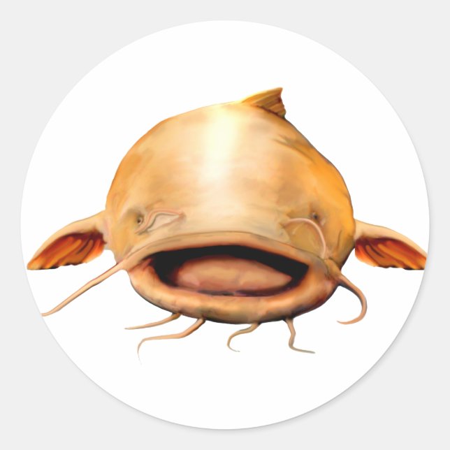 Fishing smile classic round sticker (Front)