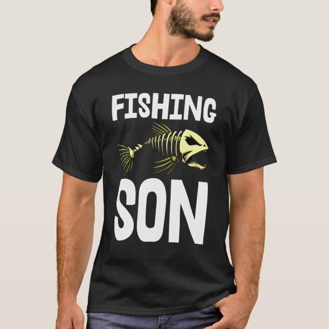 Fishing Son S Skeleton Fish Bone Tees Sharp Teeth (Front)