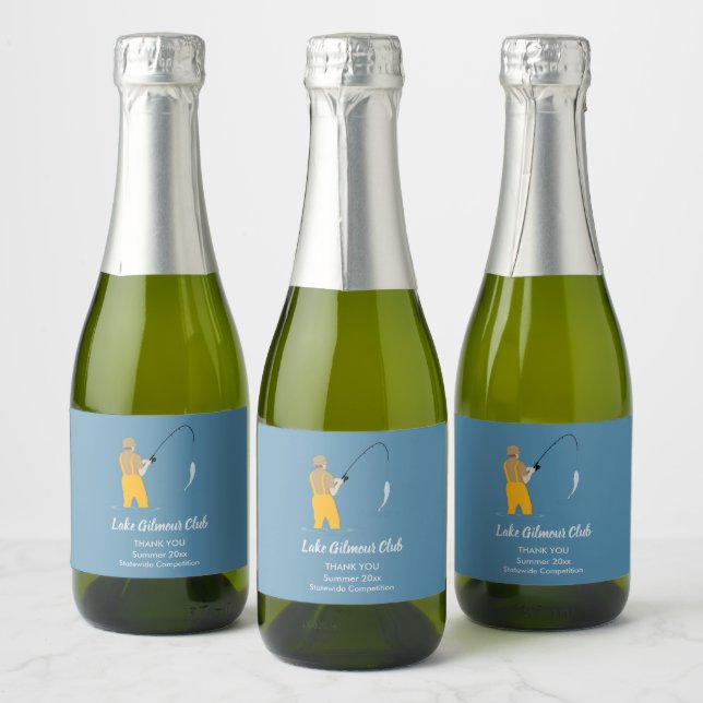 Fishing Sparkling Wine Label (Bottles)