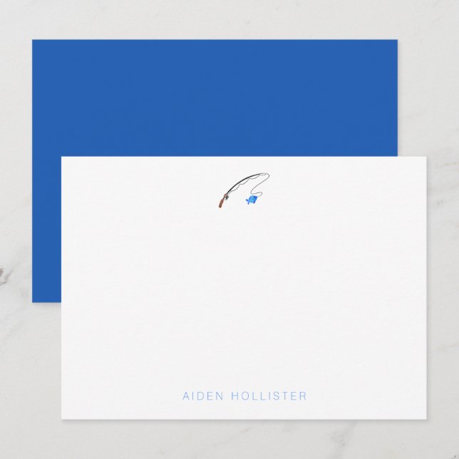Fishing Stationery - Personalized Fish Note Cards (Front/Back)