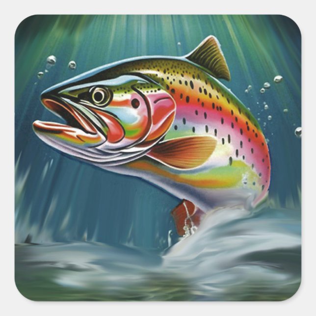 Fishing Sticker, Fishing enthusiasts Square Sticker (Front)