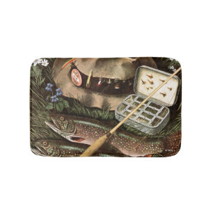 Fishing Still Life Bath Mat