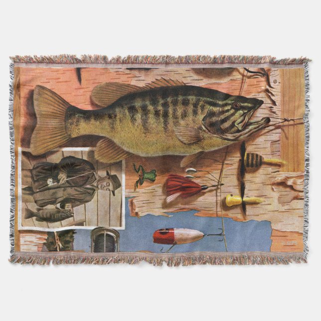 Fishing Still Life by John Atherton Throw Blanket (Front)