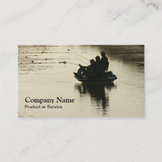 Fishing sunset business card