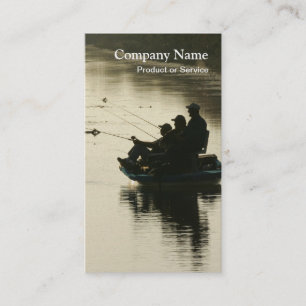 Fishing sunset business card