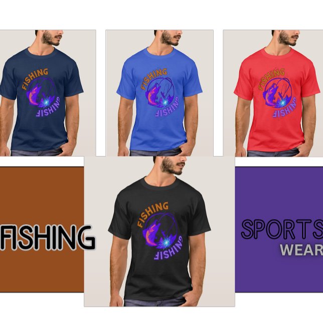 Fishing symbol tilted T-Shirt (Fishing t-shirt's SportsWear)