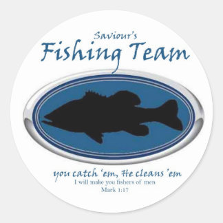 Fishing Team Classic Round Sticker