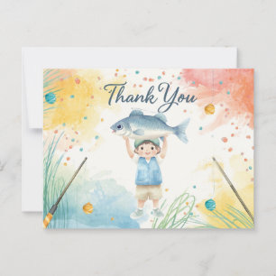 Fishing Thank You Card with Boy Fishing