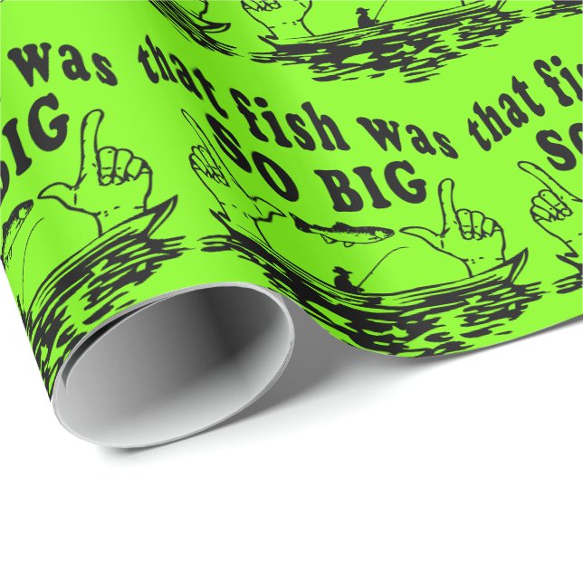 Fishing That Fish Was So Big Funny Wrapping Paper (Roll Corner)