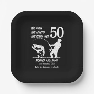 Fishing the Legend Rodfather 50th Birthday Paper Plate