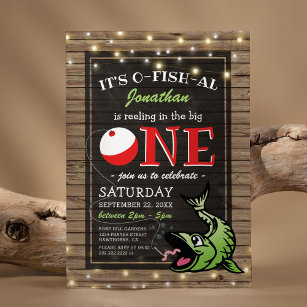 The Big One Fishing Birthday Invitation 