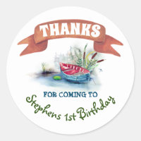 Fishing Theme Birthday Thank You
