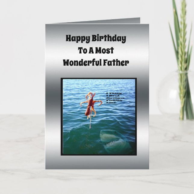 Fishing Theme Fathers Birthday Wishes, Card (Front)