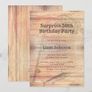 Fishing Theme His Birthday Party Invitation