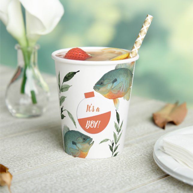 Fishing Theme Its a Boy Baby Shower Paper Cups (Insitu)