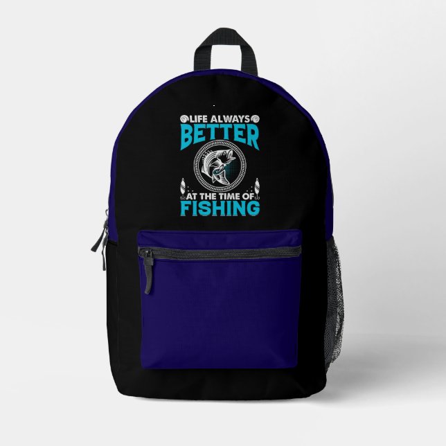Fishing Theme Printed Backpack (Front)