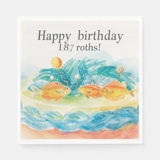Fishing themed Birthday party for Fishing lovers  Napkin (Front)