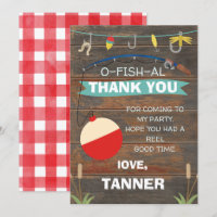 Fishing Themed Birthday Thank You Card