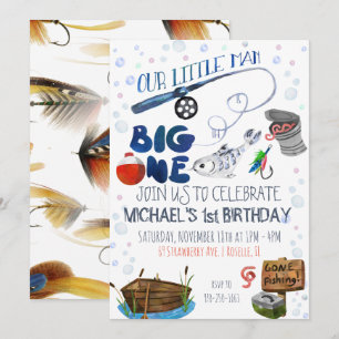 Fishing Themed First Birthday Invitation
