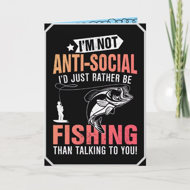 Fishing themed Folded Greeting Card (Front)
