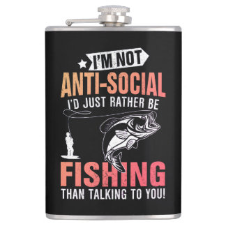 Fishing themed hip flask