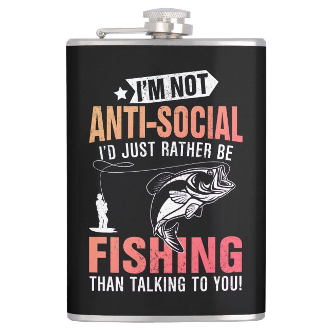 Fishing themed hip flask (Front)