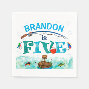 Fishing themed O-fish-ally 5th birthday party  Napkin