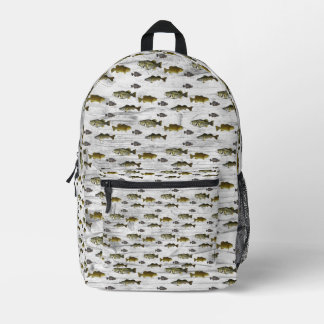 Fishing Themed Walleye Bass Crappie Angler Men's  Printed Backpack