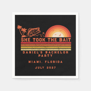 Fishing Themed Weekend Trip Bachelor Party  Napkin