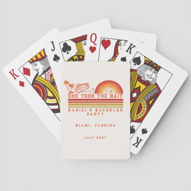 Fishing Themed Weekend Trip Bachelor Party  Playing Cards (Back)