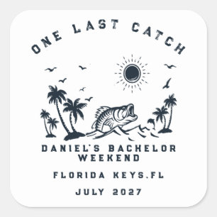 Fishing Themed Weekend Trip Bachelor Party Square Sticker