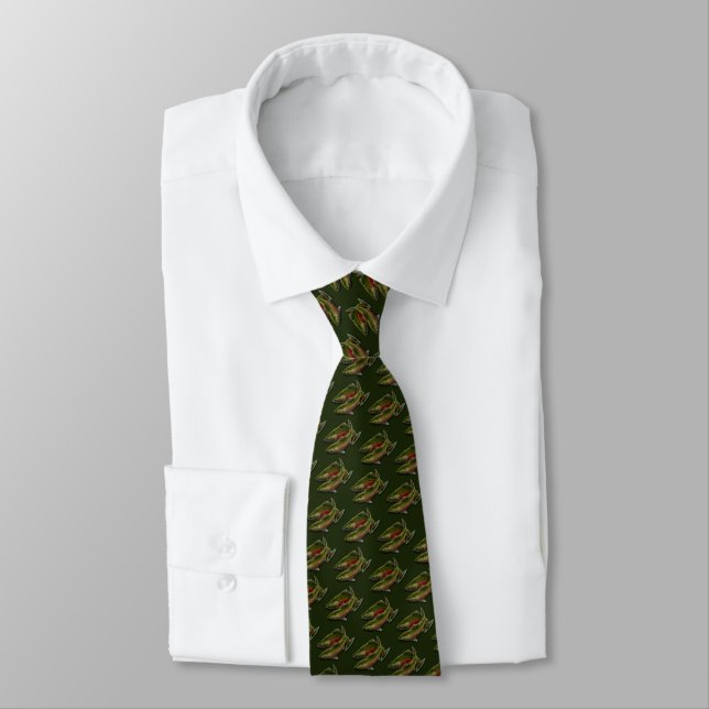 Fishing Ties Coho Fisherman Gifts Fisherman Tie (Tied)