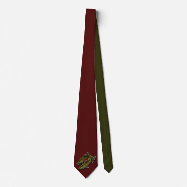 Fishing Ties Coho Fisherman Gifts Fisherman Tie (Front)