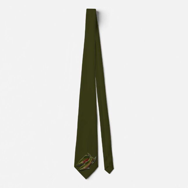Fishing Ties Coho Fisherman Gifts Fisherman Tie (Front)