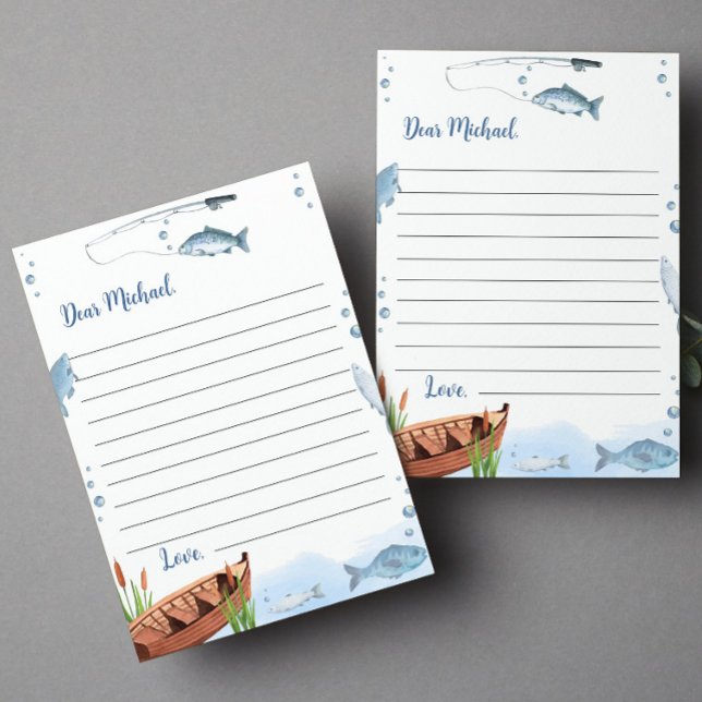 Fishing Time Capsule Note Message Card (Creator Uploaded)